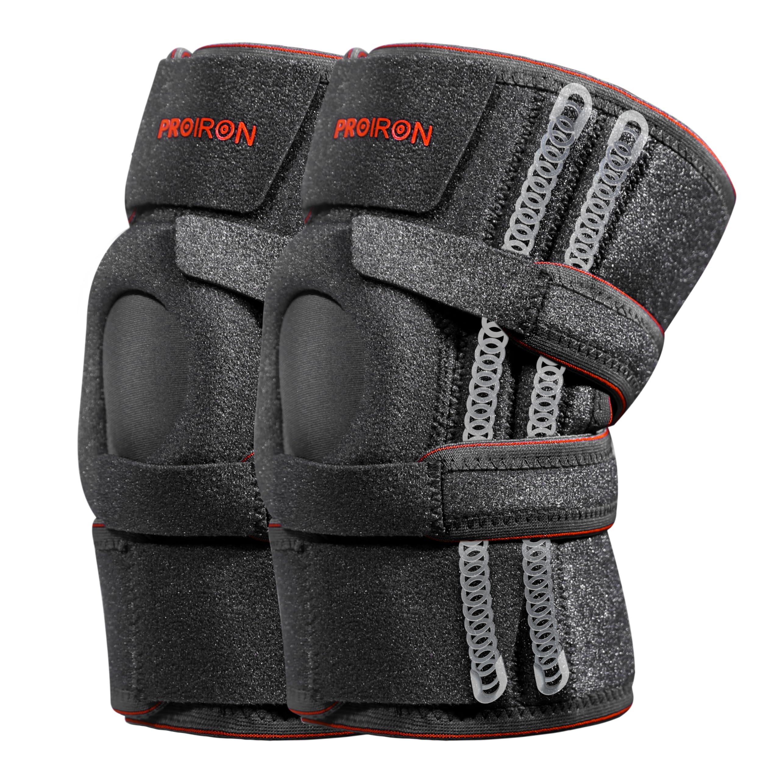PROIRON Rodilleras Menisco y Ligamento, Rodilleras con Estabilizadores Laterales y Almohadillas de Gel de Rótula, para Artritis, Correr, Deporte, Crossfit, Rehabilitación