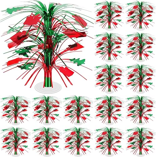 18 piezas de decoración de mesa de Navidad a granel, centros de mesa de Navidad rojos y verdes para decoración de mesa de fiesta