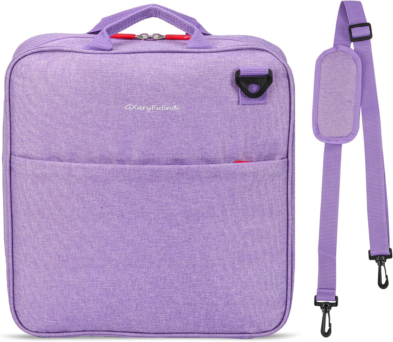 GXaryFulin Detachable Zipper Binder with Shoulder Strap, 3