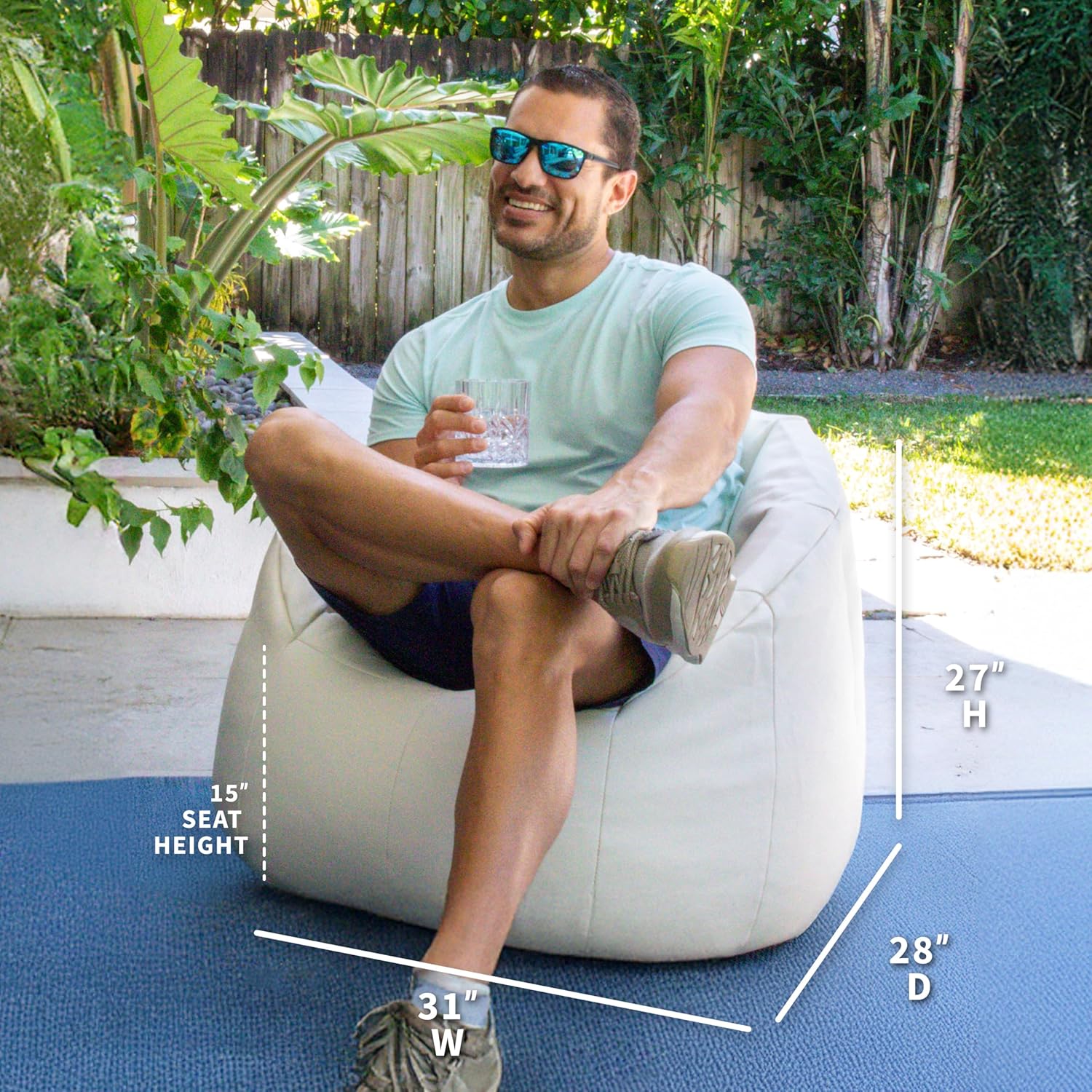 Comfortable Navy Beanbag Chair by Big Joe Milano Martinique Ubuy