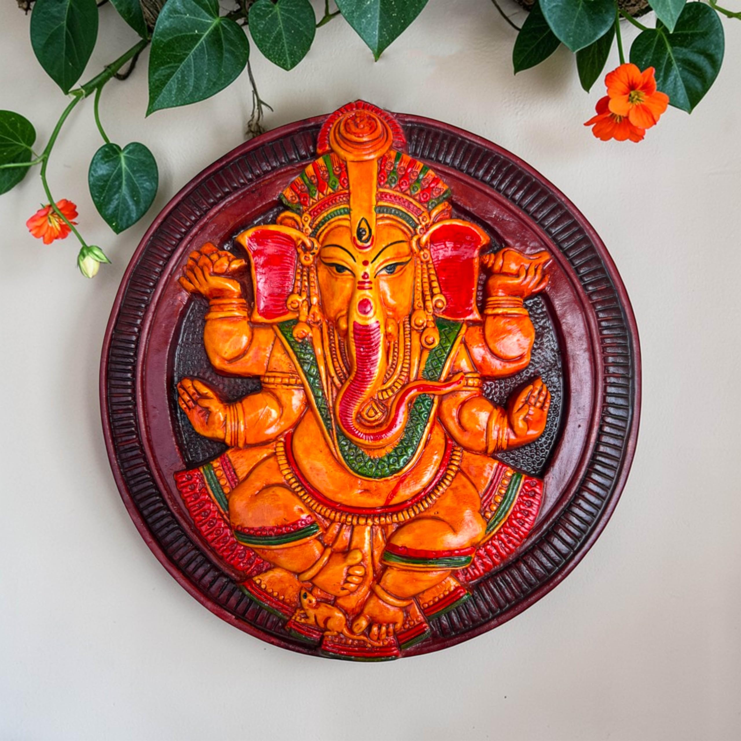 Shiv Parvati Terracotta Wall Hanging - Divine Home Decor -22