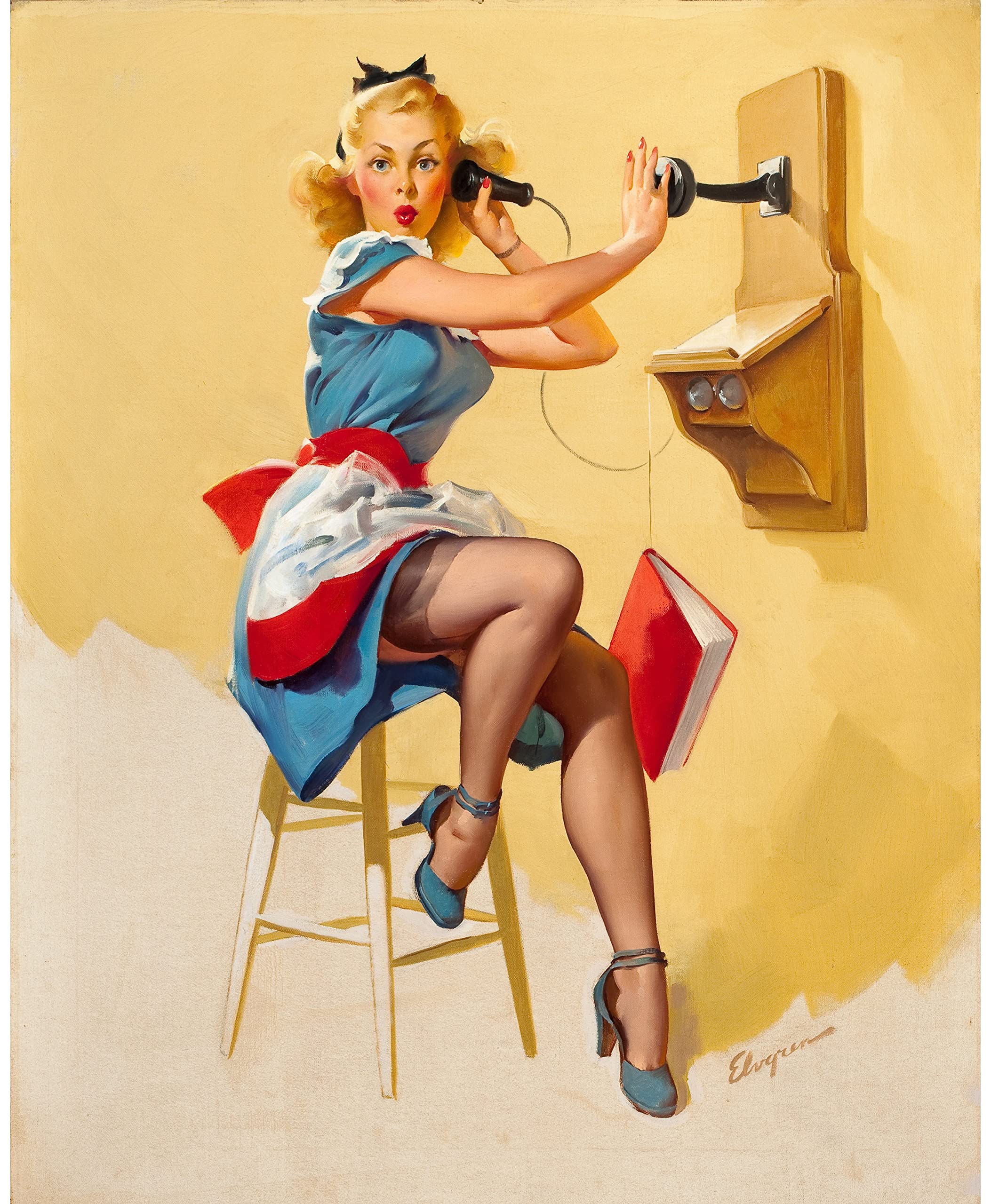 Amazon.co.jp: Gil Elvgren Pinup Girl What a Line 1949 z325 A2