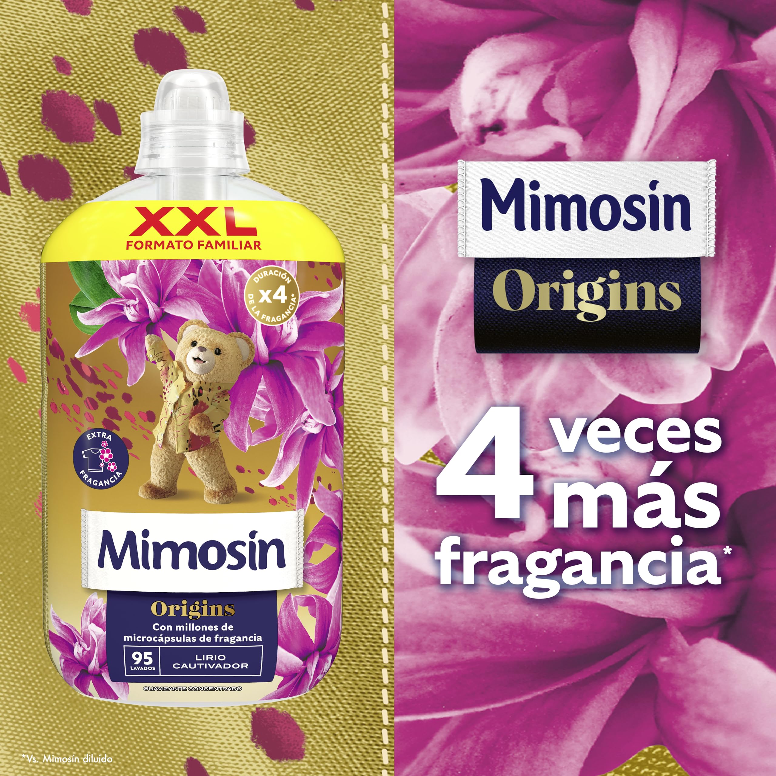 Mimosín Origins Suavizante Concentrado Lirio Cautivador, 6 x 95 lavados