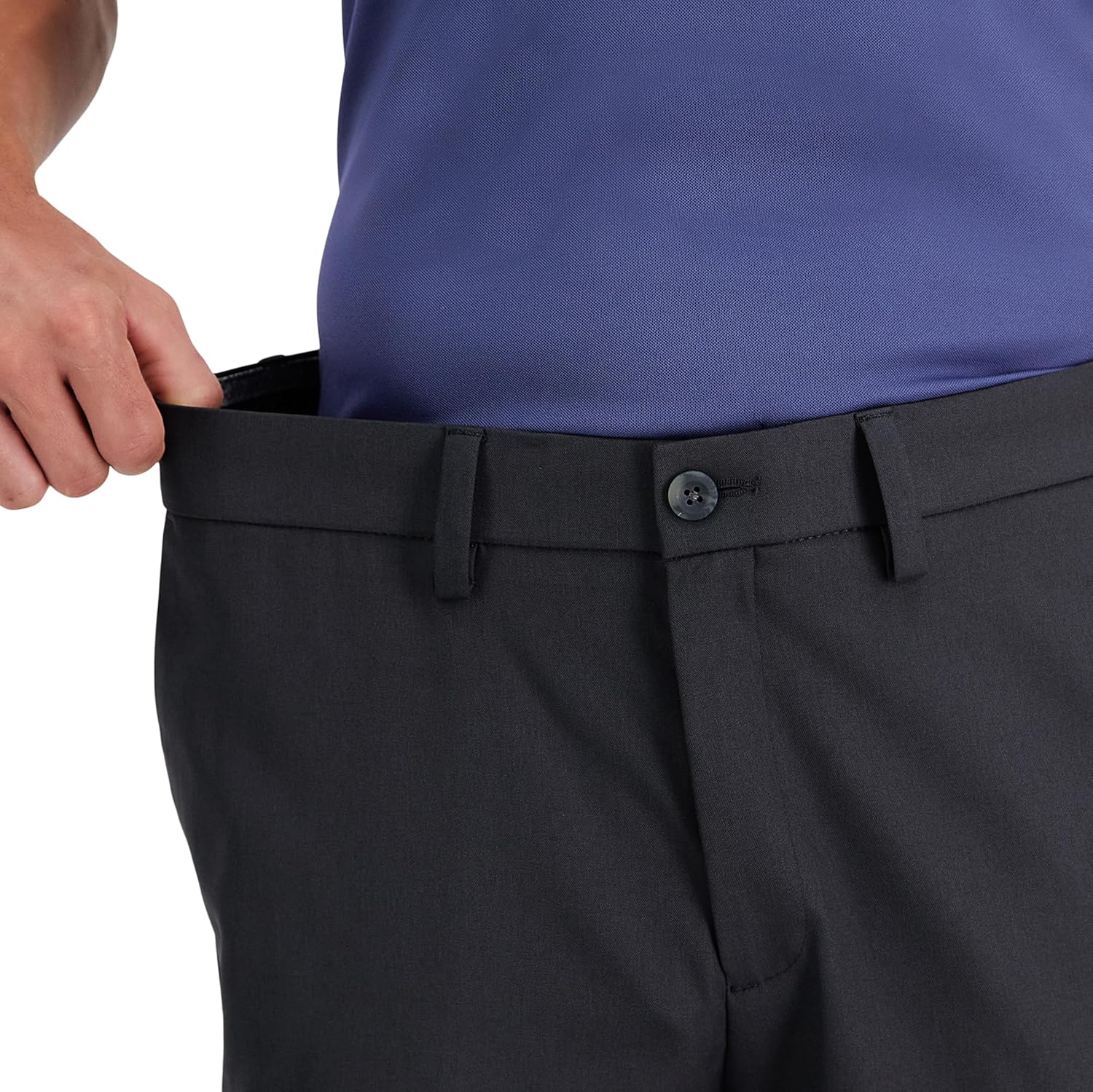 Haggar Men's Cool 18 Pro Slim Fit Flat Front Super Flex Waistband Casual Pant - Image 3