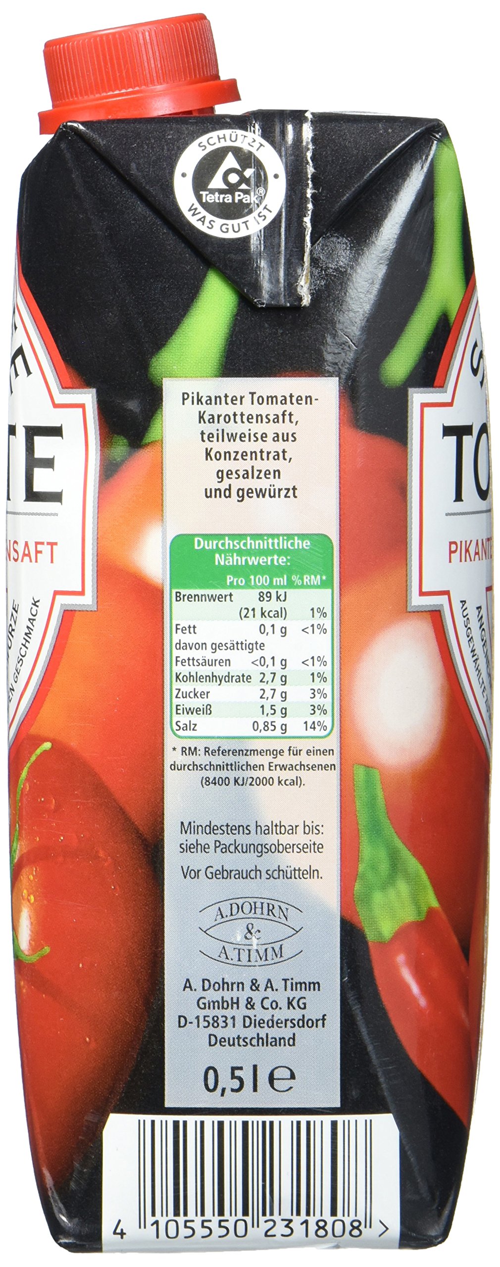 Scharfe Tomate Tomatensaft , 12 x 500 ml