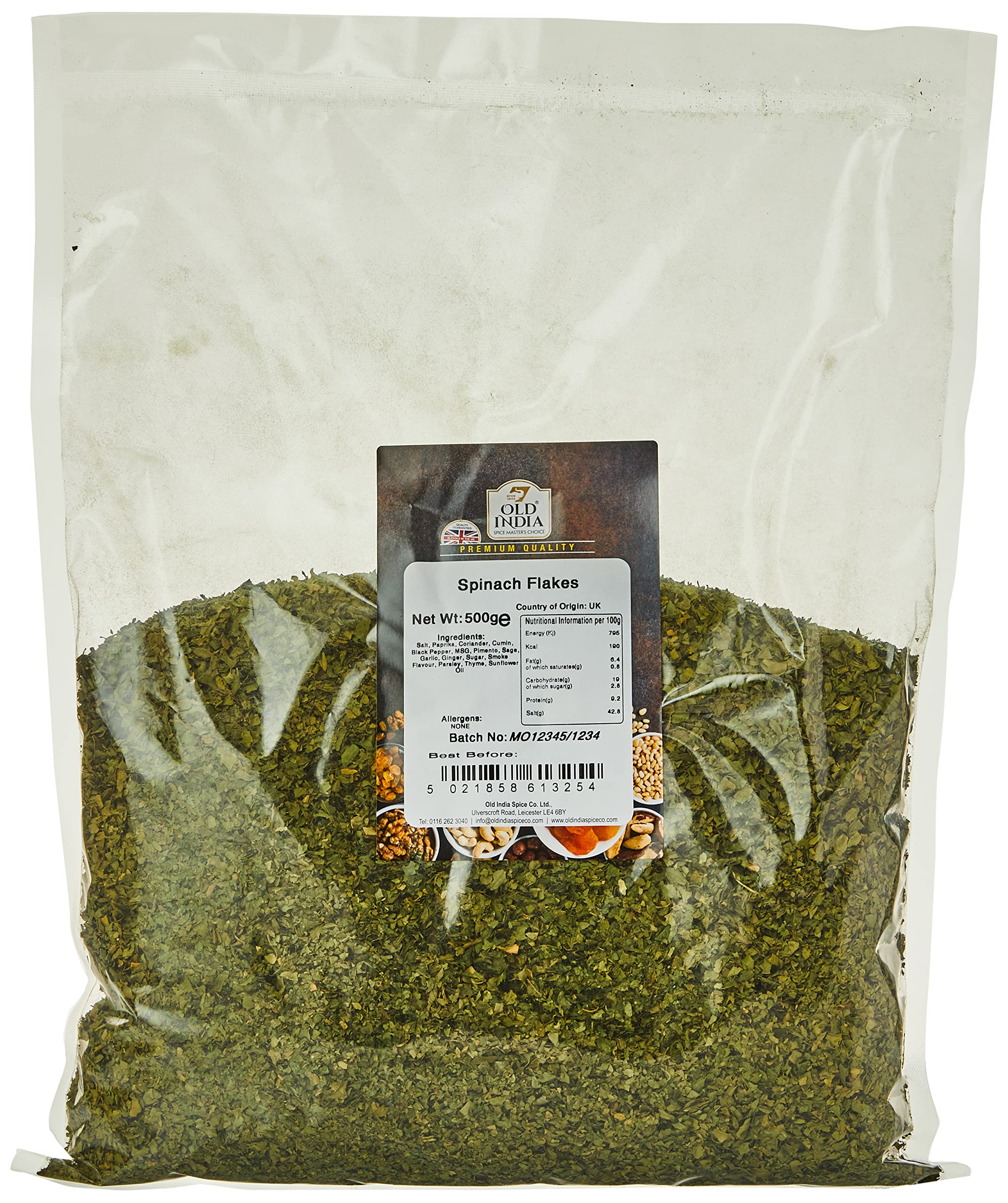 Old India Spinach Flakes 500g