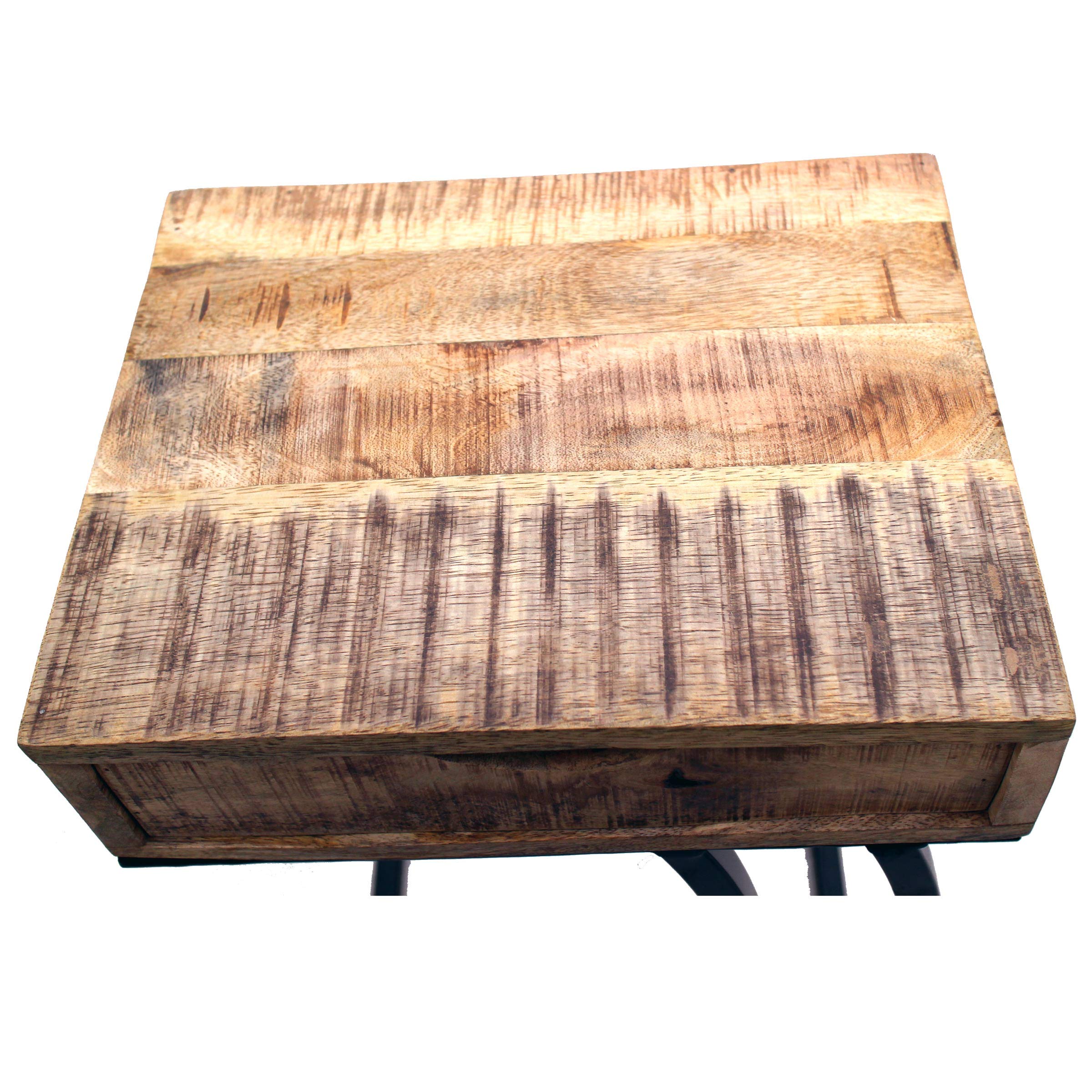 Gall & Zick Tavolino in legno massello di mango - Elegante tavolo per laptop con cassetto, ca. 66 × 38 × 30 cm