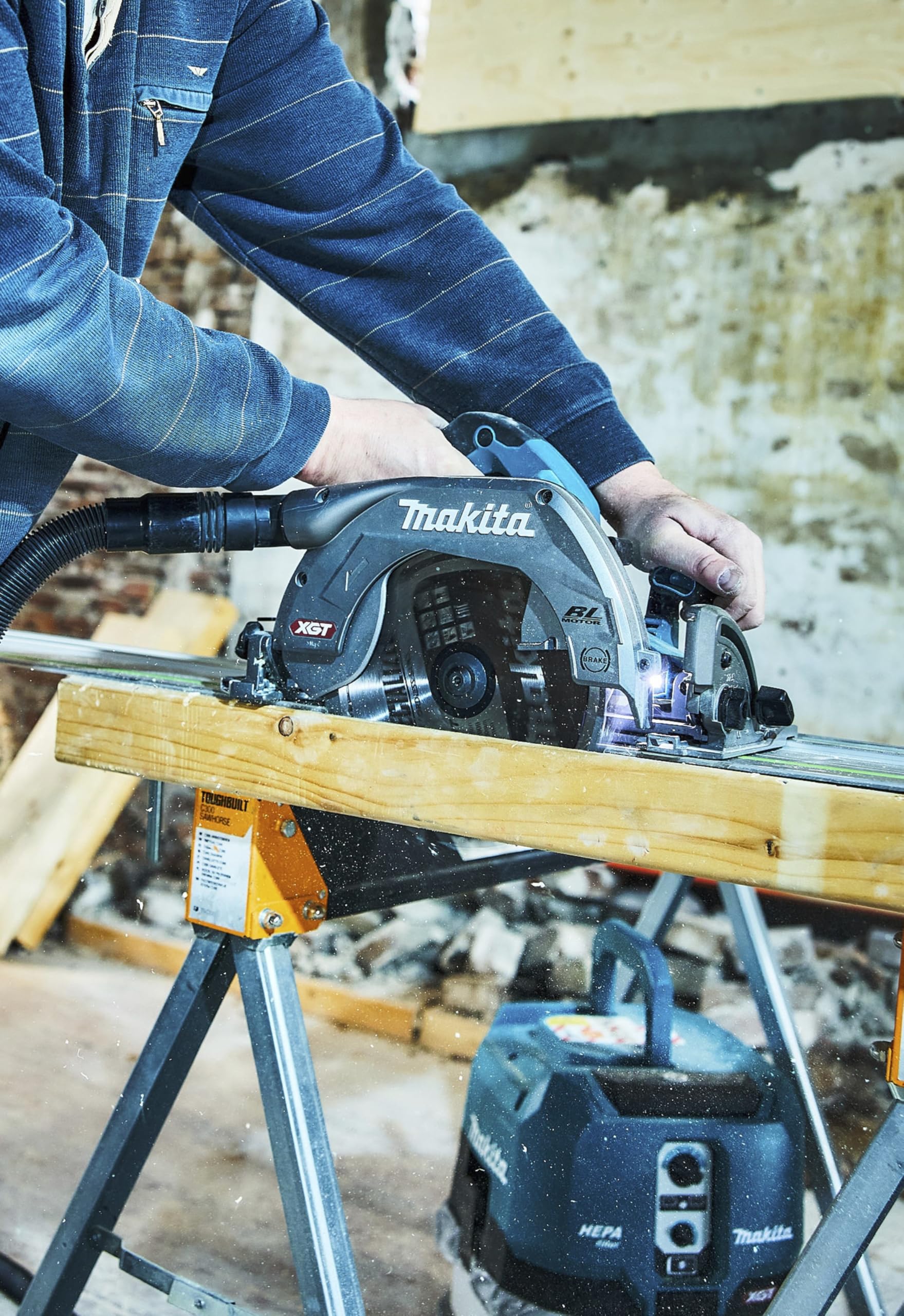 Makita HS009GZ Akku-Handkreissäge 40V max. (ohne Akkus, ohne Ladegerät), Petrol