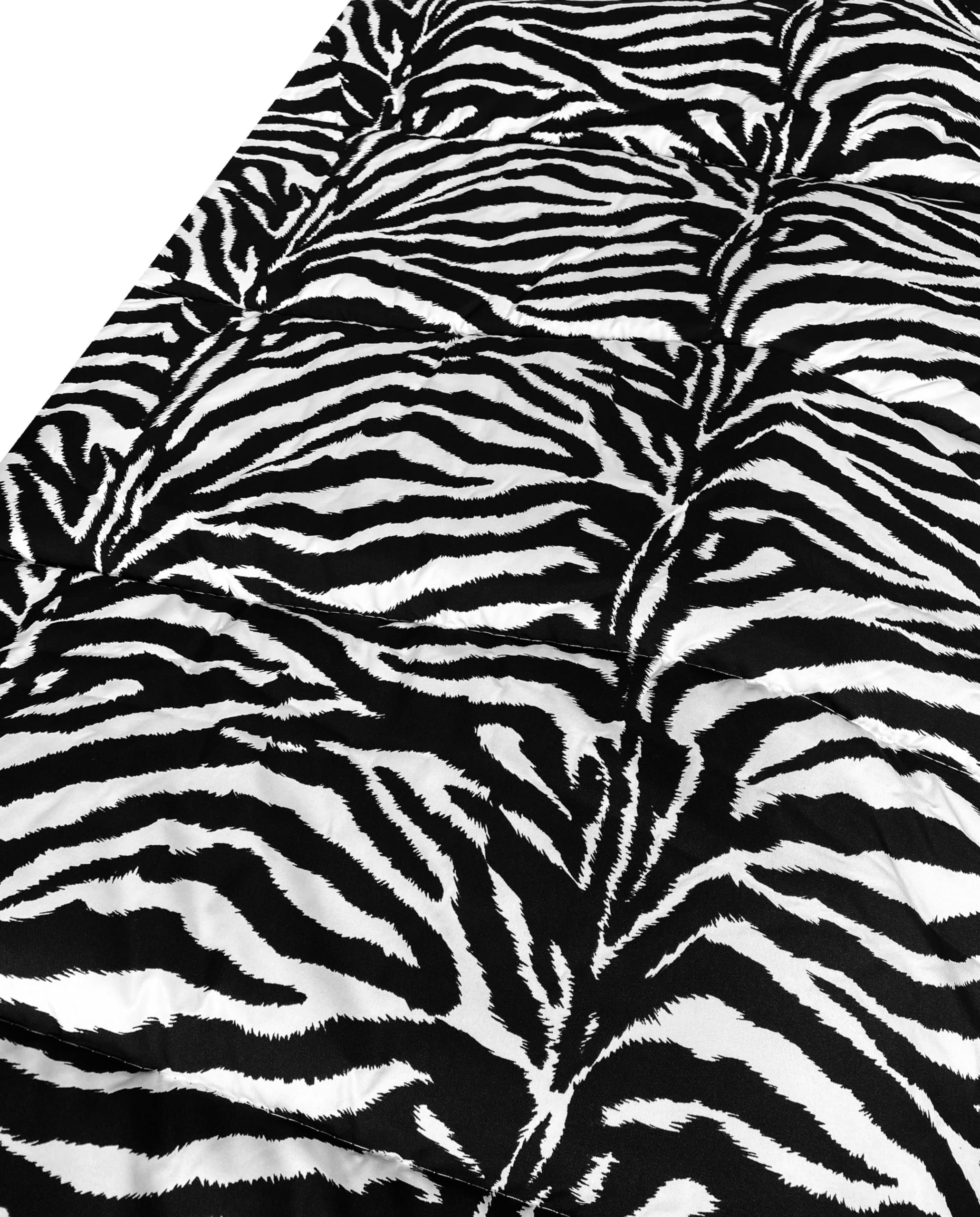Tex family Gewatteerde sprei met strik, zebra, wit en zwart, gemaakt in Italië, eenpersoonsbed