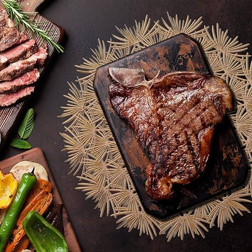 Miniatura 2 de Juego de 6 manteles individuales redondos dorados, elegantes manteles individuales para mesa de comedor, vacaciones, boda, manteles individuales