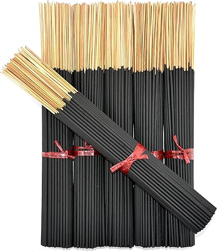 500 varillas de incienso negro carbón sin perfume de 11 pulgadas a granel, 100% carbón natural, joss y bambú punk, ideal para hacer incienso de