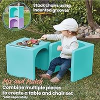 Vista 86 de ECR4Kids Tri-Me 3 en 1 silla cubo, muebles para niños, color azul polvo