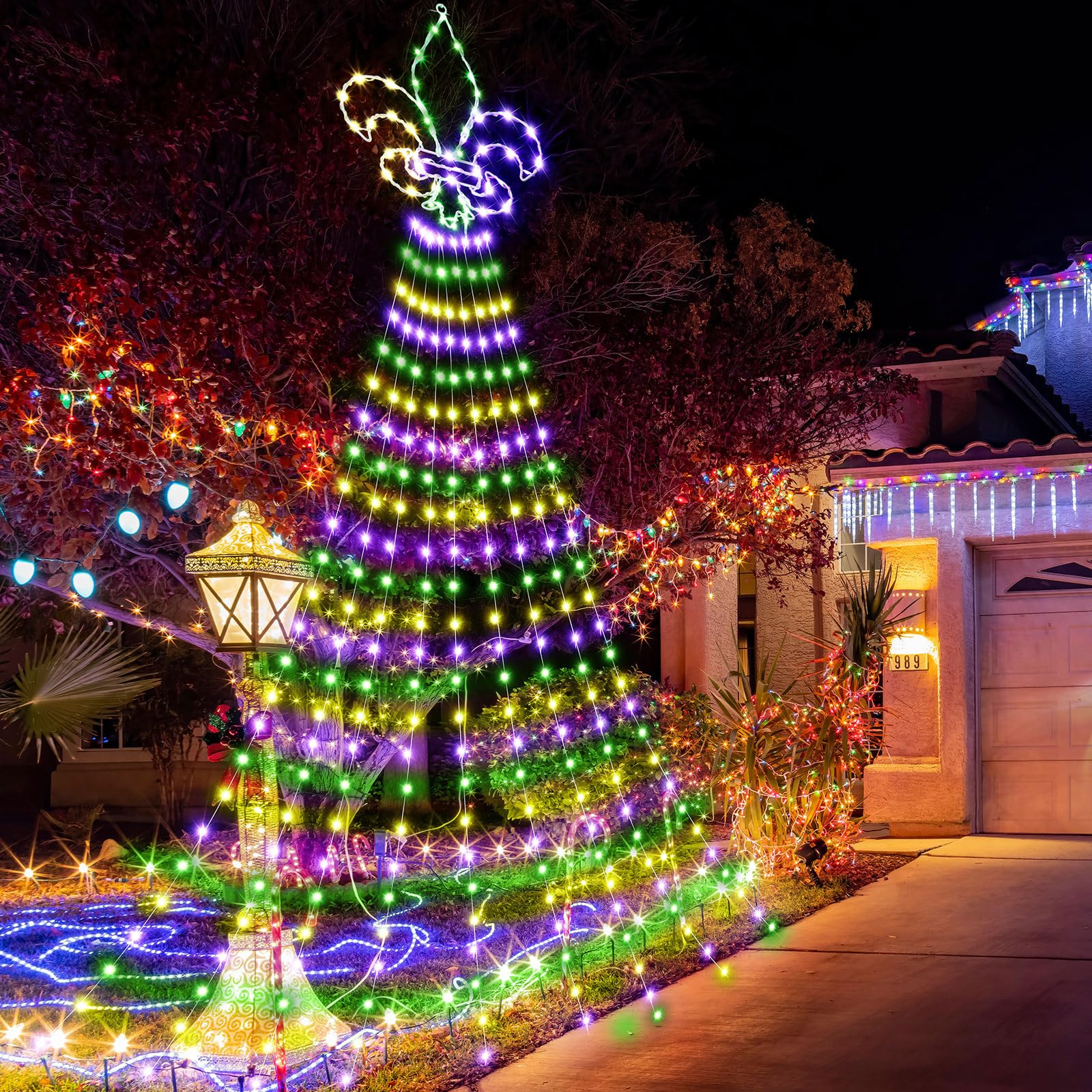 Amazon.com : Tujoe 12 ft Mardi Gras Waterfall String Lights Yellow