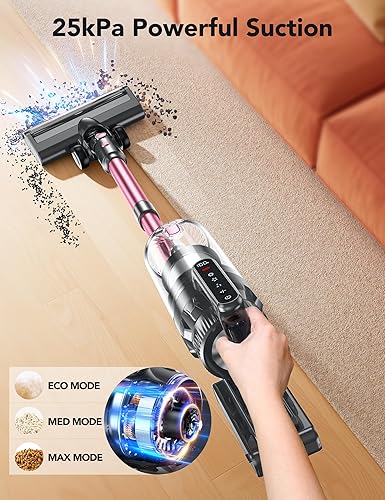 Miniatura 4 de Aspiradora inalámbrica, potente aspiradora ligera de 23000 pa con faros LED, 45 minutos de tiempo de funcionamiento, 3 modos, aspiradoras de mano