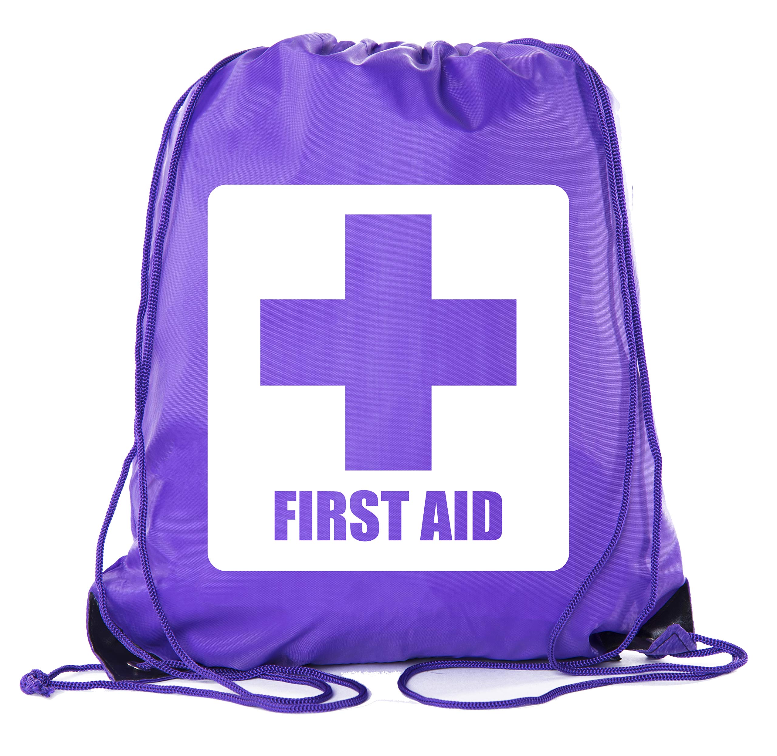Mato &amp; Hash First Aid Backpack Drawstring Medical Bag for Emergencies or Epi Pen &amp; Medicine - 6PK Purple CA2500FirstAid S4