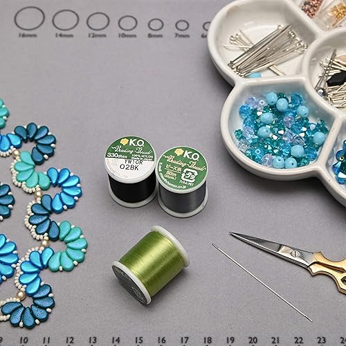 Miniatura 4 de KO Hilo de cuentas de nailon, color verde manzana, preencerado japonés, 100% nailon, 330TEX, cables anudados resistentes a enredos, carrete de 164.0