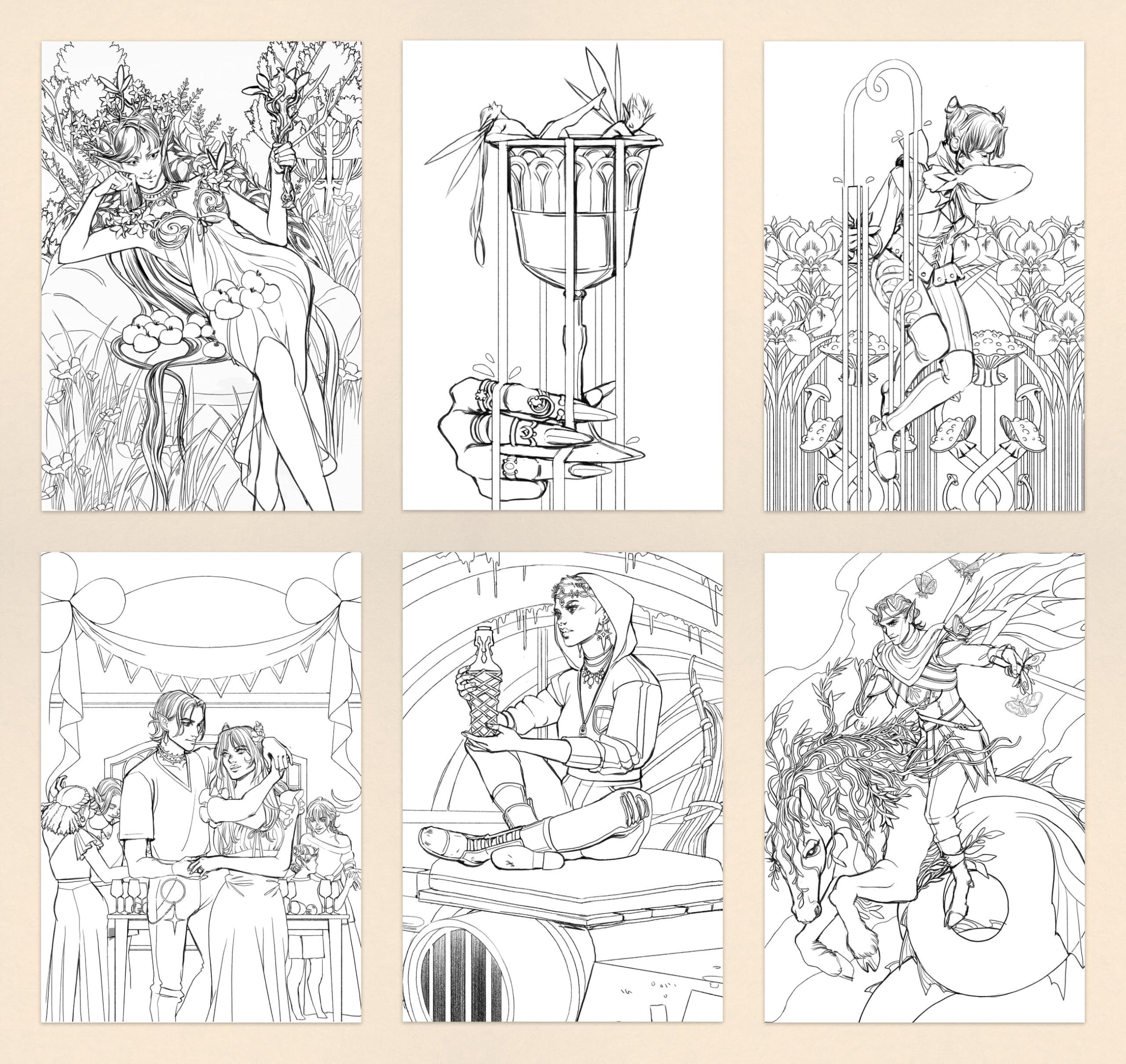 Holly Black's Faerie Coloring Postcards: 50 Original Designs to Color and Share from the World of Elfhame