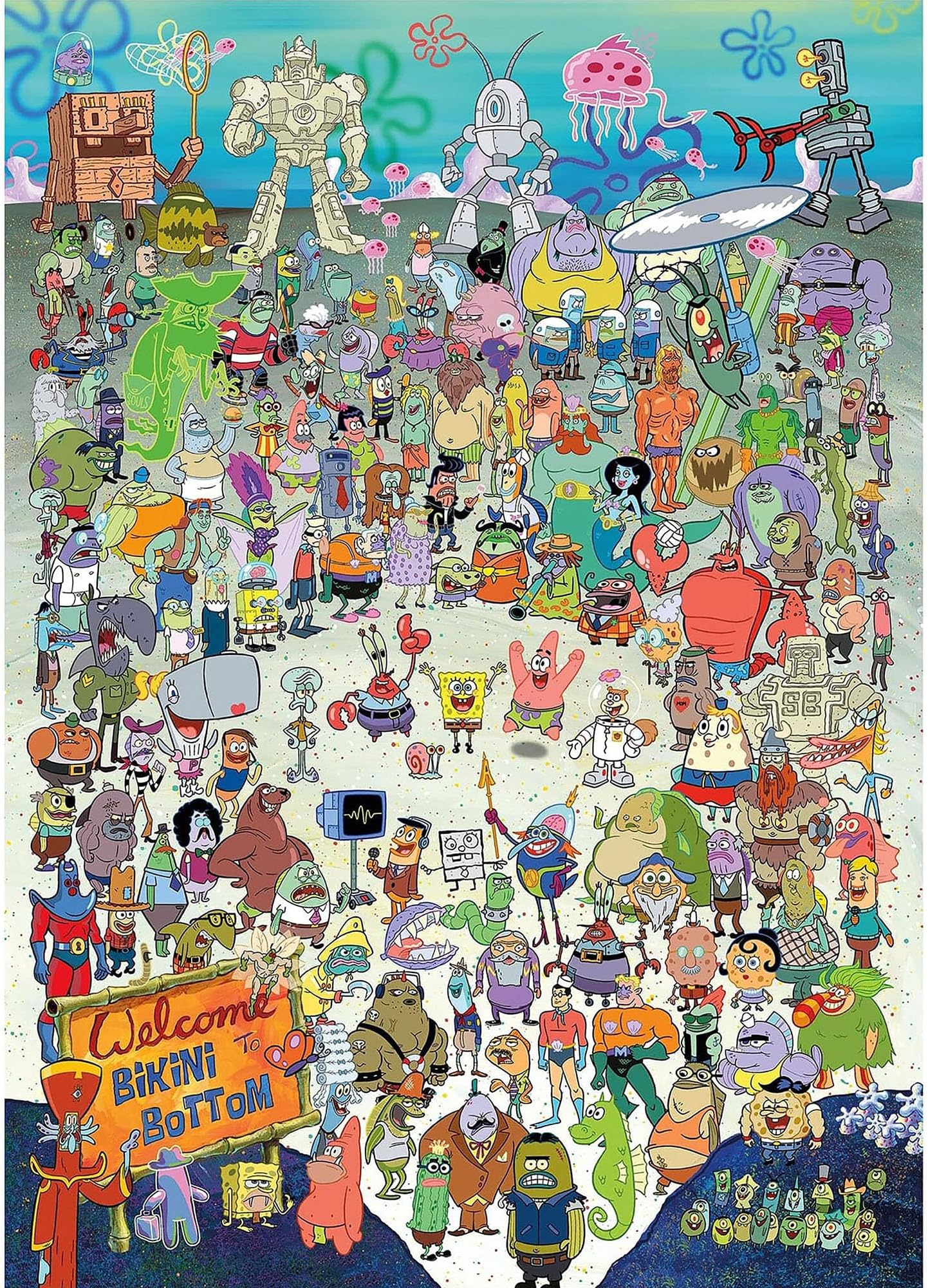 SpongeBob SquarePants Puzzle (1000 Piece Jigsaw Puzzle) - Officially Licensed SpongeBob Merchandise & Collectibles-Glare Free -Precision Fit -Virtually No Puzzle Dust-20x28 Inches, Multicolor