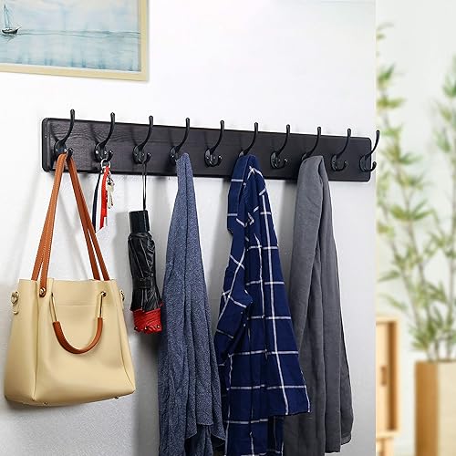 Miniatura 38 de WEBI Perchero para montar en la pared, gancho para colgar abrigos en la pared, 16" de agujero a agujero, ganchos para colgar en la pared, perchero,