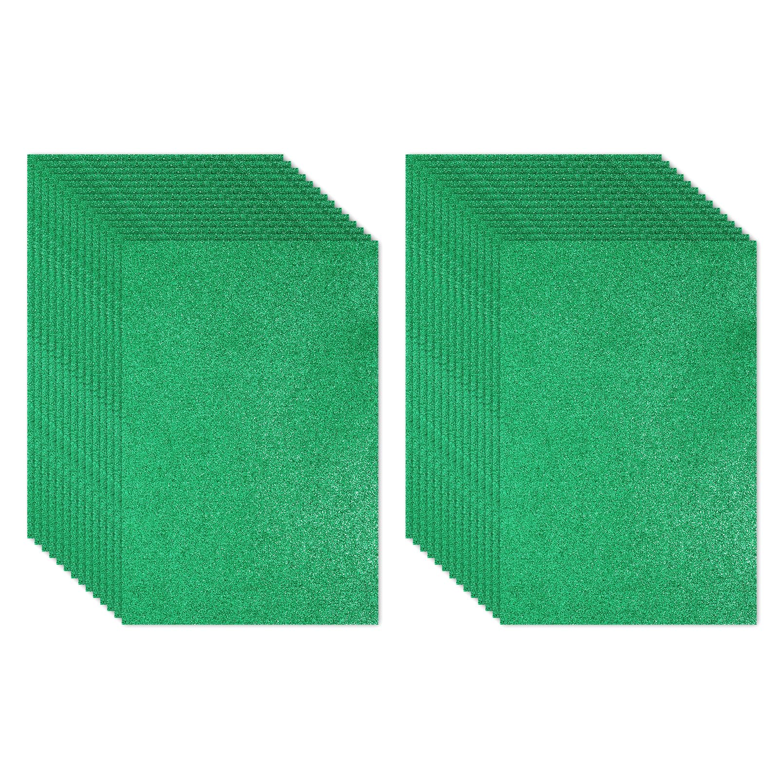 PATIKIL 30Sheets Green EVA Glitter Foam Sheet 11.8 x 7.9 Inch 2mm Thick Sparkle Craft Foam Sheet for Crafts DIY Project