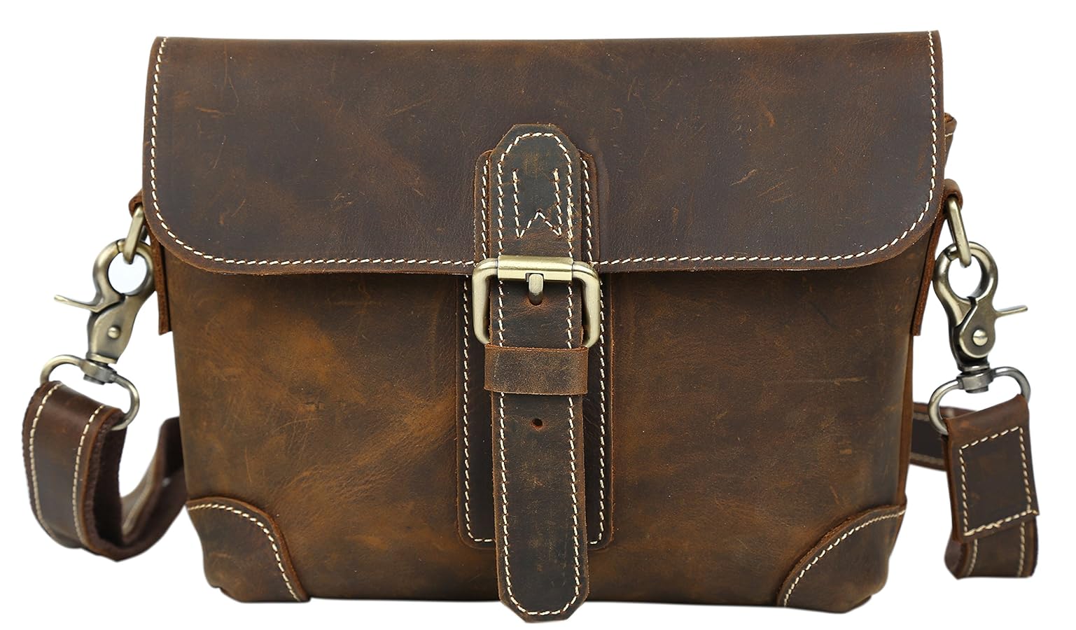 チョウギュウ) 潮牛] アンティーク風 本革 ベルトポーチ 横型 メンズ