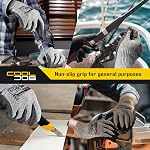 COOLJOB 12 Pairs A4 Cut Resistant Work Gloves, PU Coated, Gray, Size S-XL | 13 Gauge, Breathable & Lightweight with Grip, Ideal for Wood Carving, Glass Handling, Construction & Warehouse Work