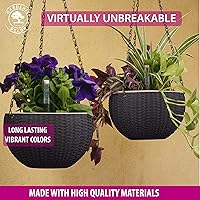 Vista 2 de Macetas colgantes de riego automático de 7.5 pulgadas para plantas de interior, maceta con indicador de nivel de agua para plantas, macetas