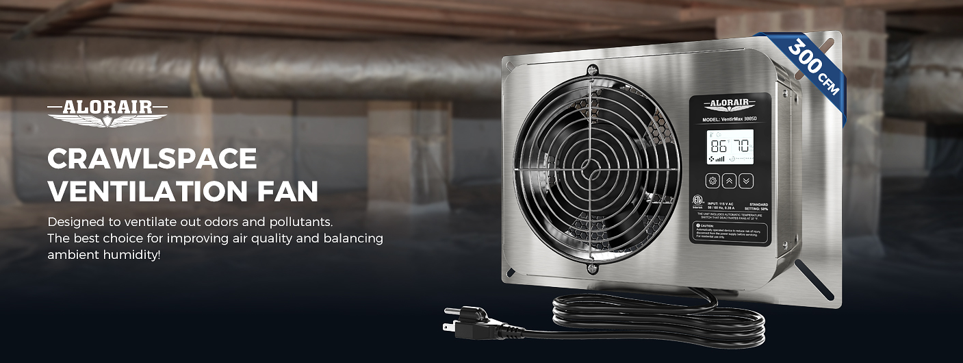 ALORAIR 540 CFM Crawlspace Ventilation Fan – Waterproof, Wall Mount For Basement, Attic, Garage – VentirPro 540