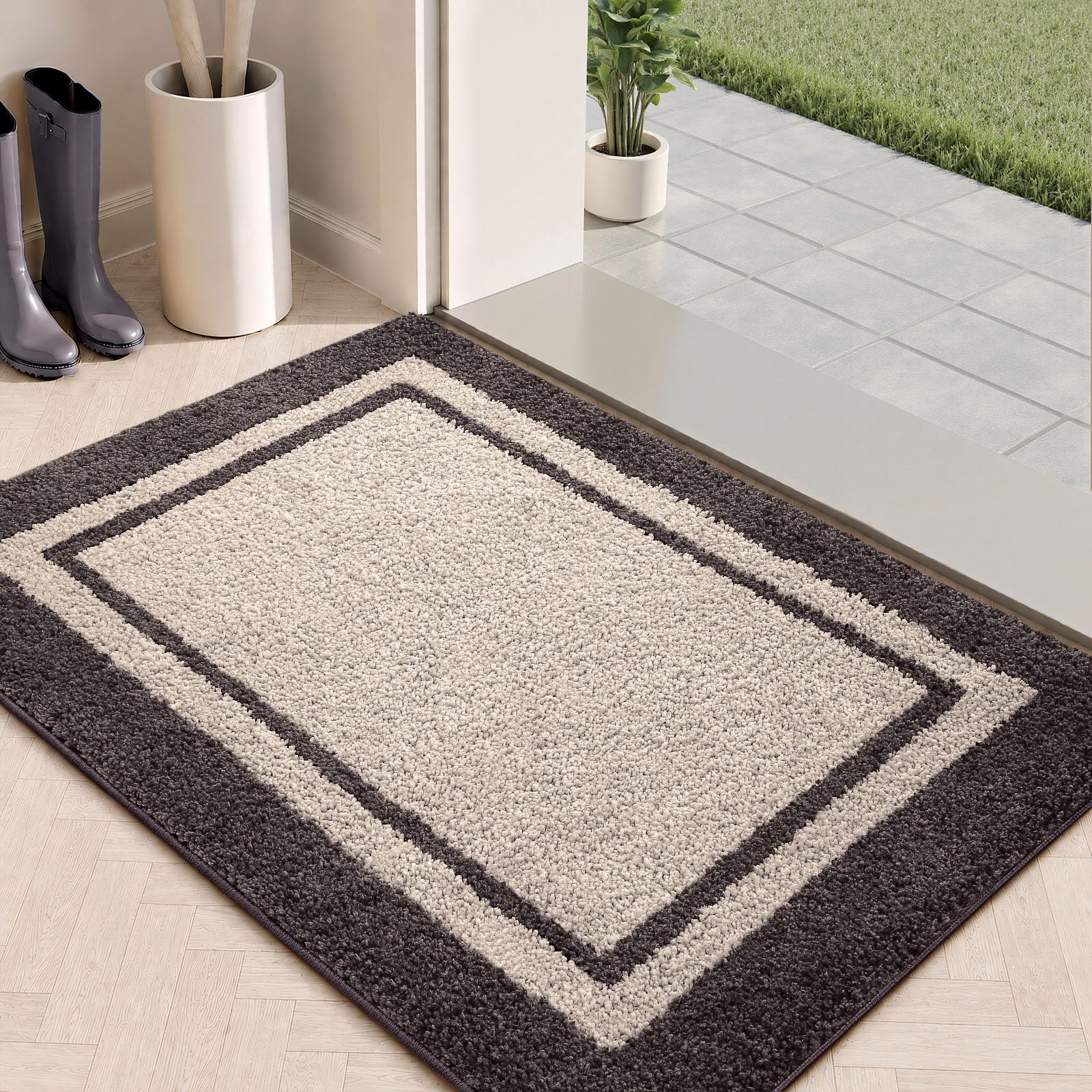 EDIEMNS Dirt Trapping Indoor Front Door Mat Entry Rug 24" x 36" Graymist — Amazon image 10
