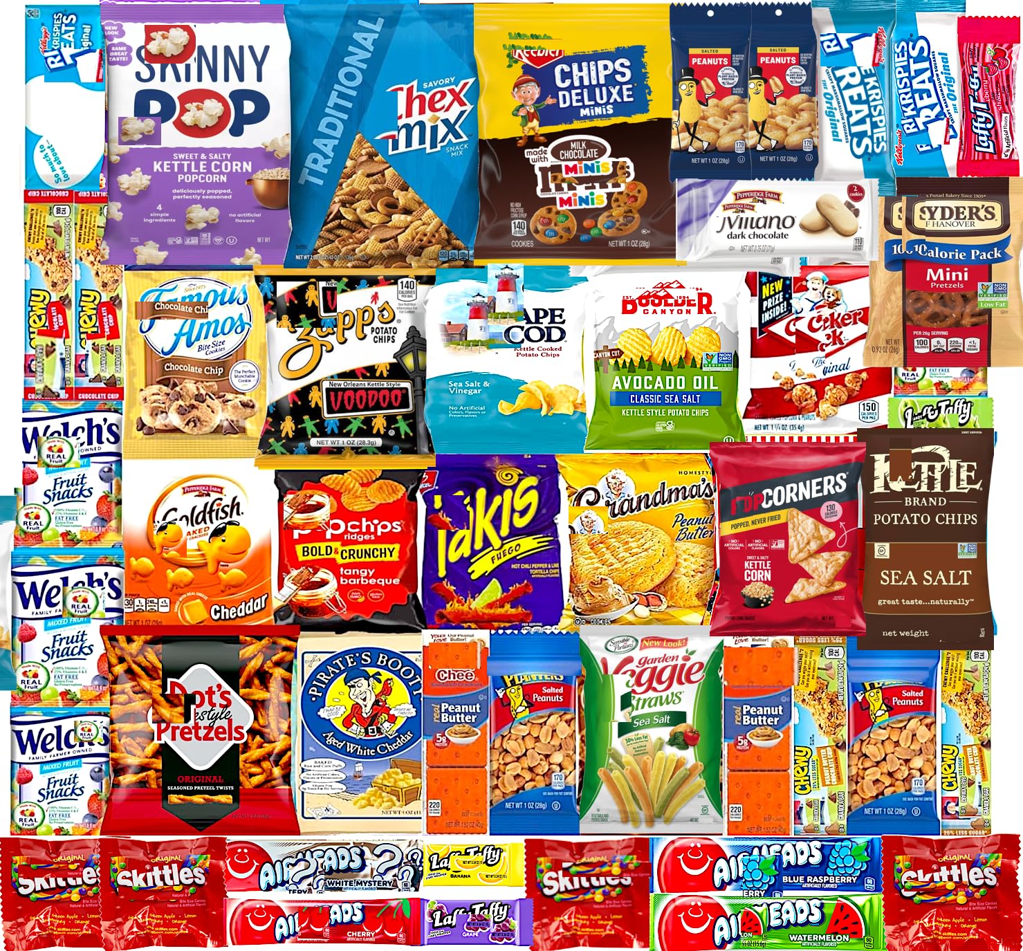 Ultimate Variety Sampler Care Package (50 ct) - Gift Package, Valentines Treats Gift Basket Adults Kids Grandkids Guys Girls Women Men Boyfriend Birthday Cookies Chips College Student Office School , Office Meetings ,Friends & Family, Military,College Students