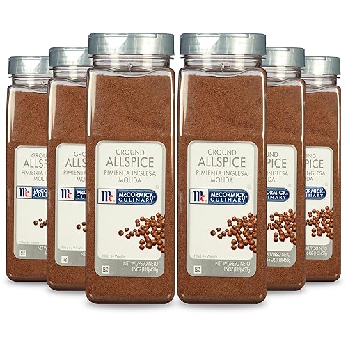 McCormick Culinary Pimienta de Jamaica molida, 16 onzas (paquete de 6) – Seis recipientes de 16 onzas de condimento de pimienta de Jamaica, cuenta