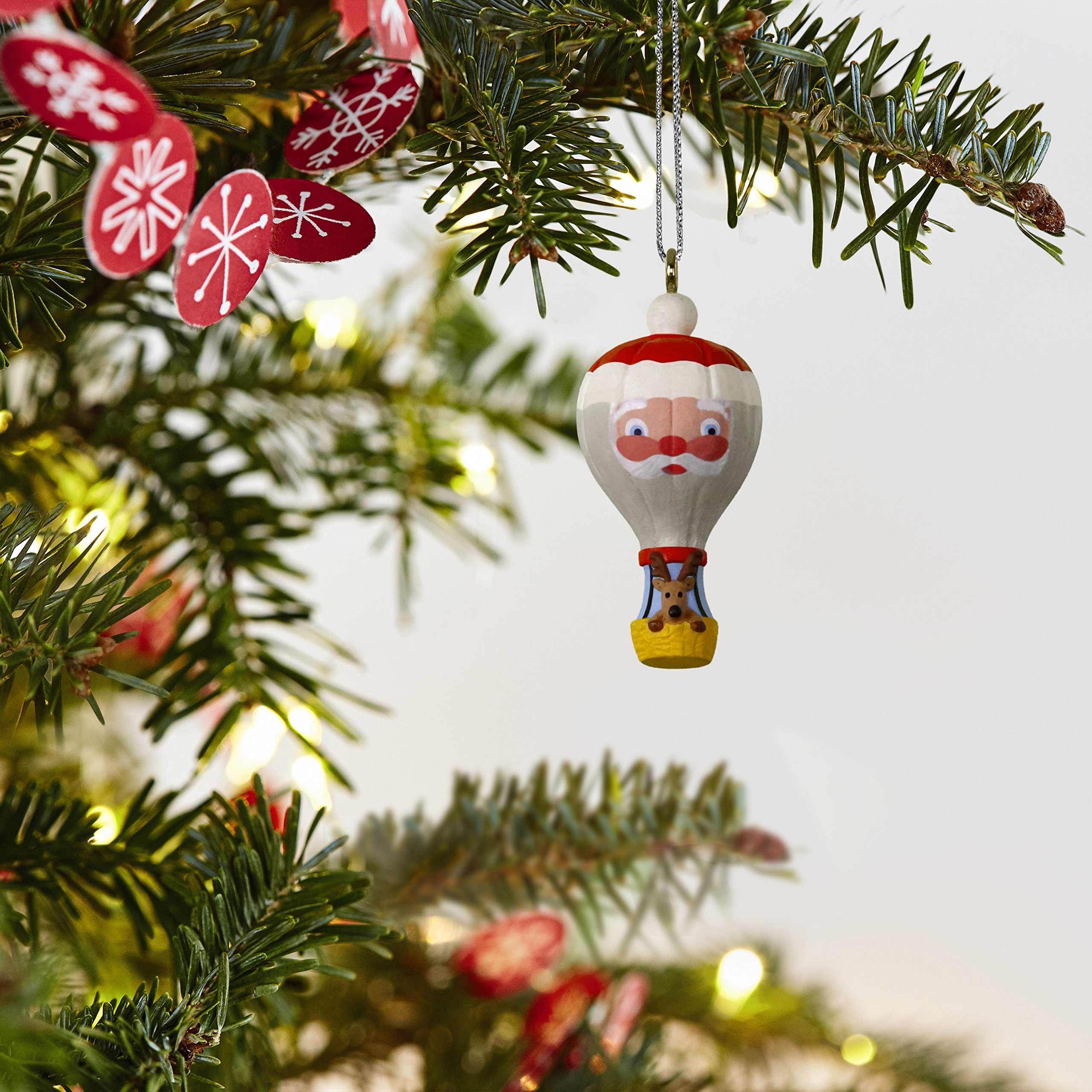 Hallmark Keepsake mini ozdoba świąteczna 2018 rok data, Mikołaj gorące powietrze balon Up and Away miniatura, 3,5 cm