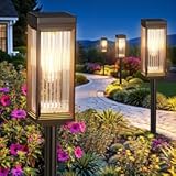 Solar Pathway Lights Outdoor, 8 Pack Upgraded Solar Lights Outdoor Waterproof, Bright Up to 15 Hrs Auto On/Off Garden Light for Yard Patio Lawn Path Walkway Driveway Outside Decor