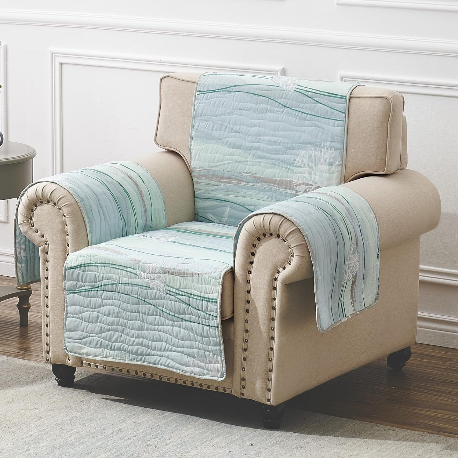 Greenland Home Maui Reversible Slipcover - Furniture Protector - Arm Chair - Multicolor