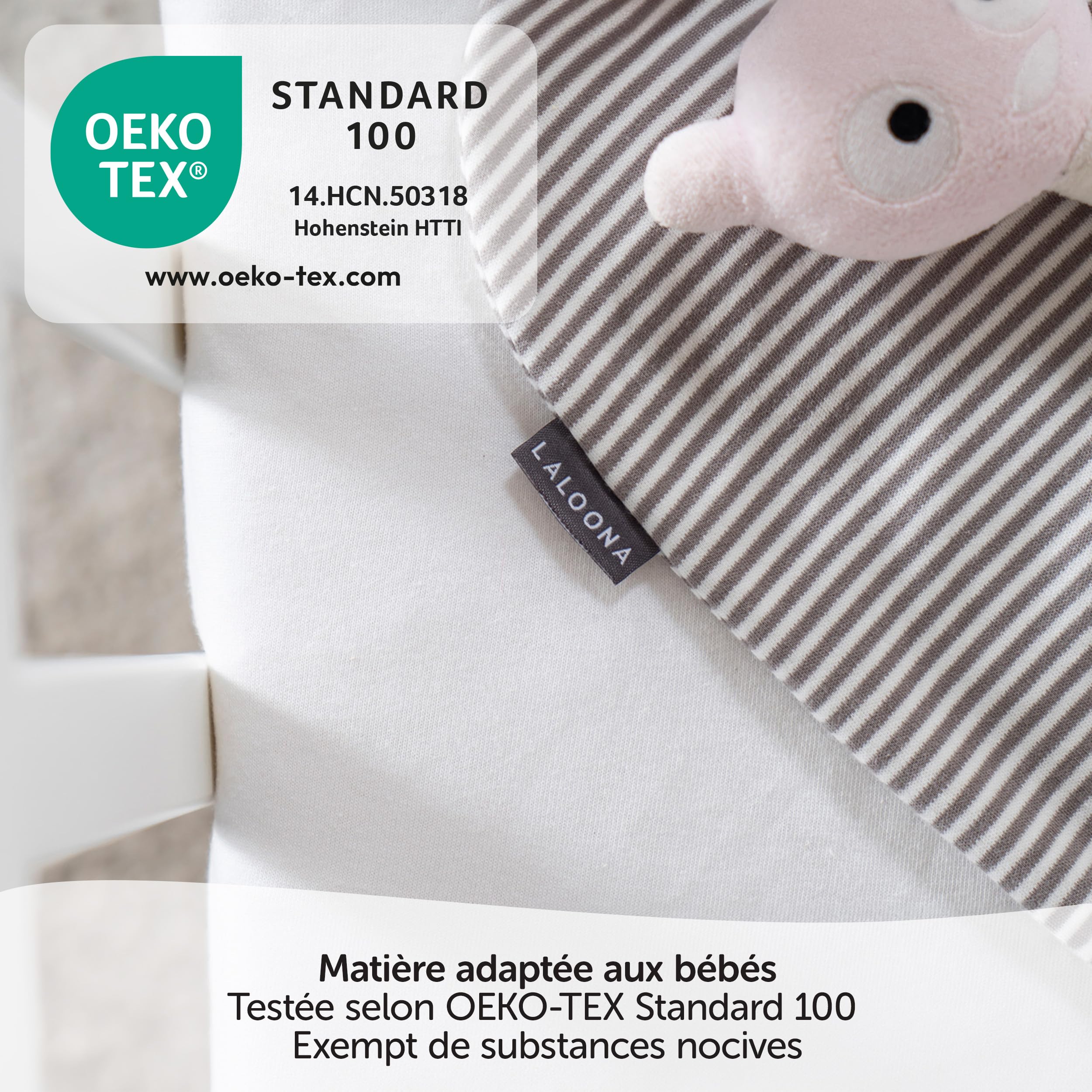 LaLoona - Demi Gigoteuse Bébé en Coton - Sac de Couchage Bebe Naissance Léger, TOG 0,5, sans Haut, sans Pied, Testée OekoTex Standard 100 - Rayures Beige Marron