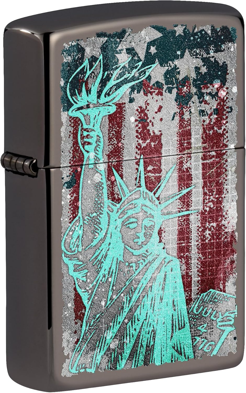 Zippo Statue of Liberty Design Black Ice Pocket Lighter