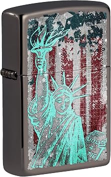 Zippo Statue of Liberty Design Black Ice Pocket Lighter