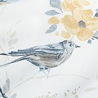 Vista 215 de VOGOL Cenefas con patrón de pájaros para ventanas de cocina, cenefa texturizada de lino con estampado floral y pájaros para ventanas pequeñas