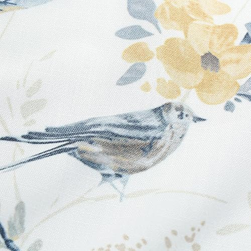 Miniatura 7 de VOGOL - Cenefa gris para ventanas de sala de estar, 1 panel con patrón de pájaros, textura de lino para cocina, cenefa rústica corta de 42 x 18