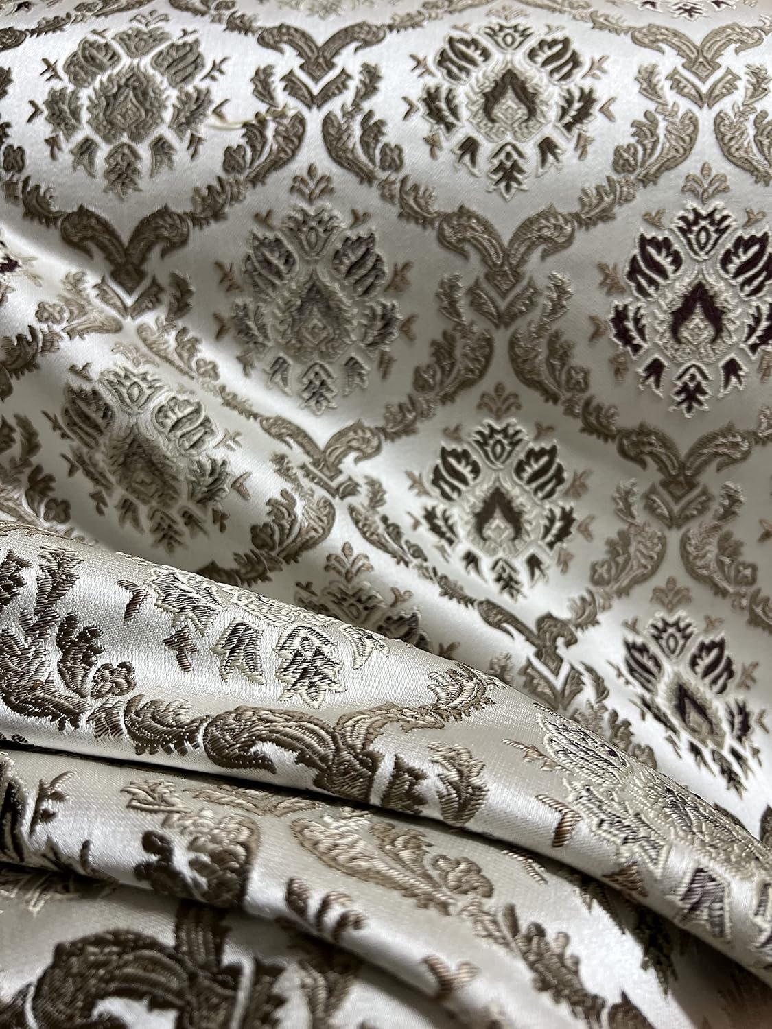Luxurious Woven Jacquard Classic Damask Design Heavy Furnishing Fabric for Upholstery, Window Treatments, Craft Renaissance Rococo Victorian - 54" Width - Fabric by The Yard (Brown)