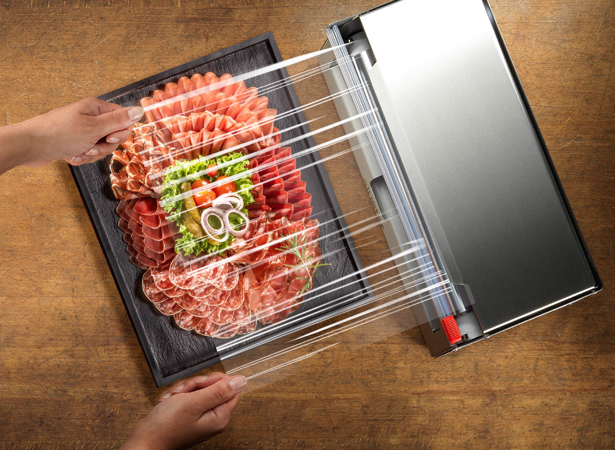 INOX+ Dispenser inklusive Frischhaltefolie & Alufolie, Gastronomie, Edelstahl, 45 cm