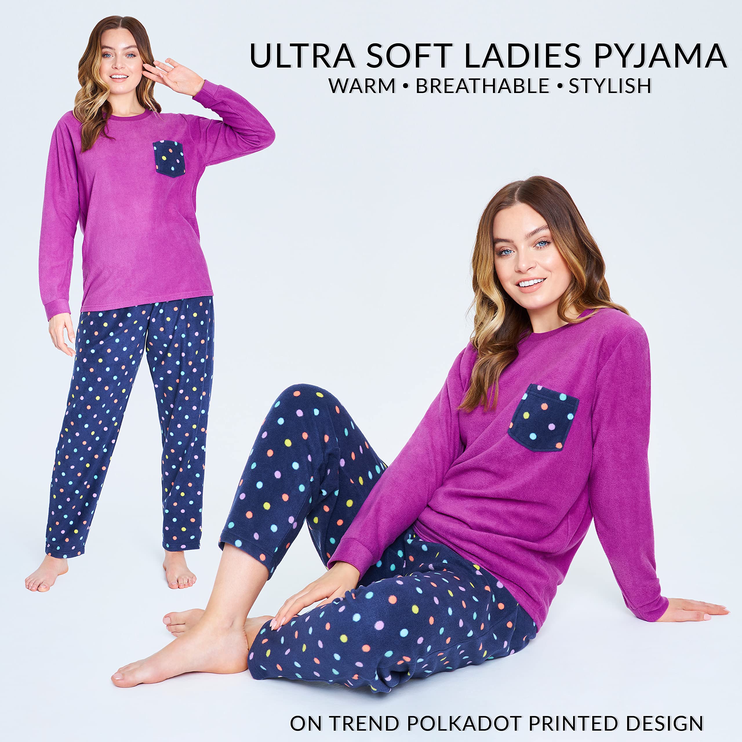 CityComfort Pigiama Pile Donna, Set Manica Pigiama Donna Invernale per Adulti Adolescenti, Regali per Lei