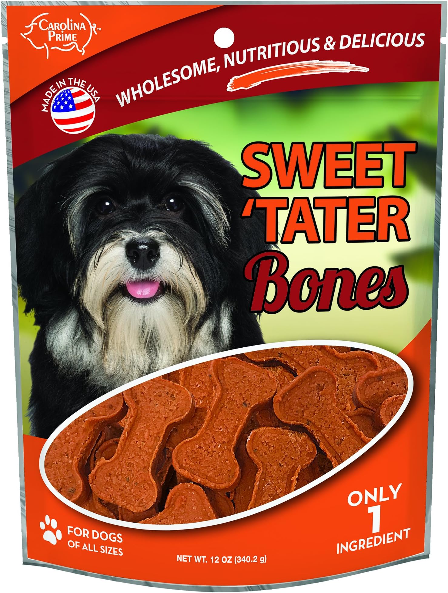 STRELLALABCarolina Prime Pet 45281 Sweet Tater Bone Treat For Dogs (1 Pouch), One Size