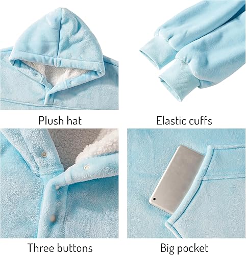 Miniatura 9 de Degrees of Comfort Manta con capucha para adultos, mujeres y hombres, acogedora y cálida, talla única