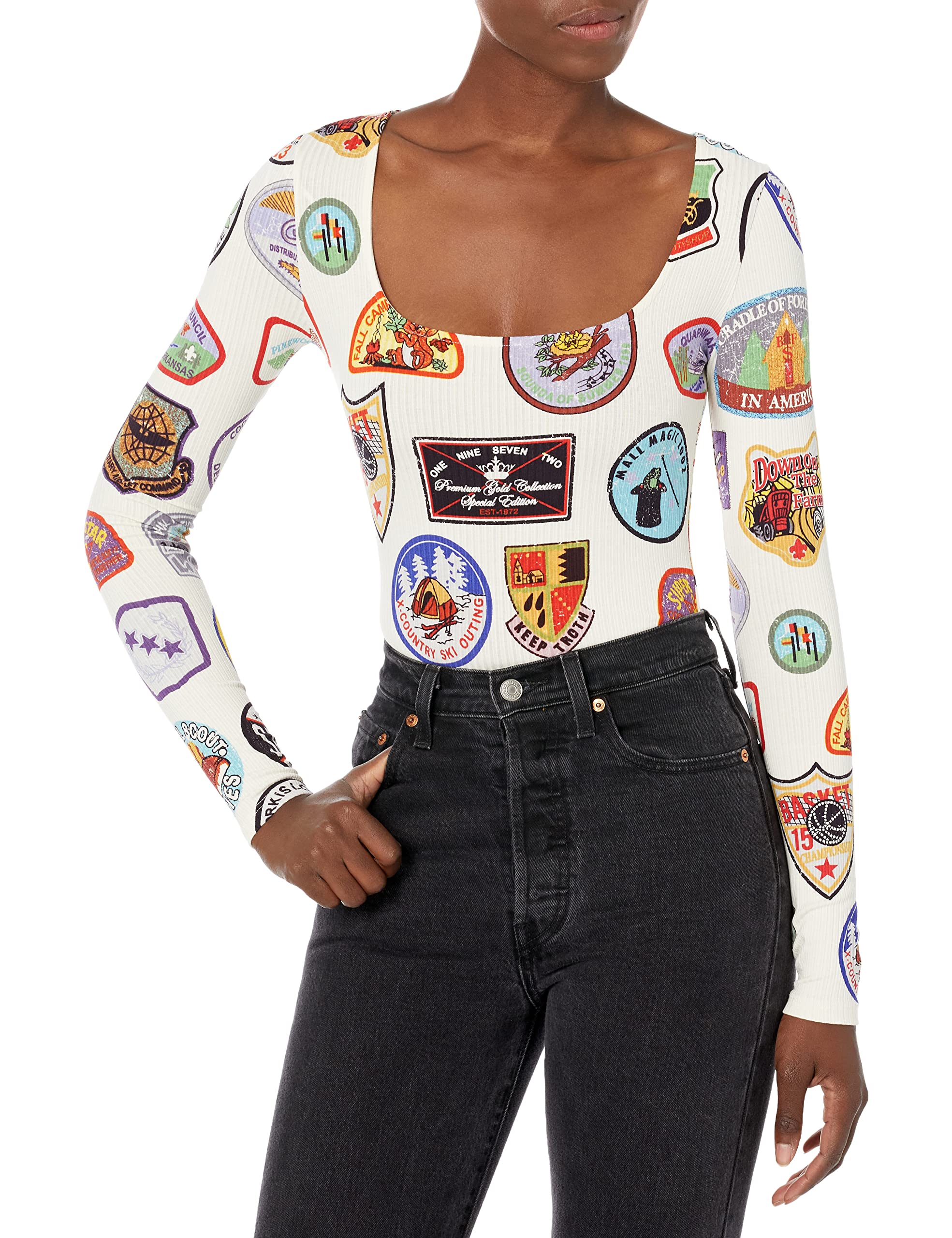 Desigual Women's Material Finishes. Body Blouse, S