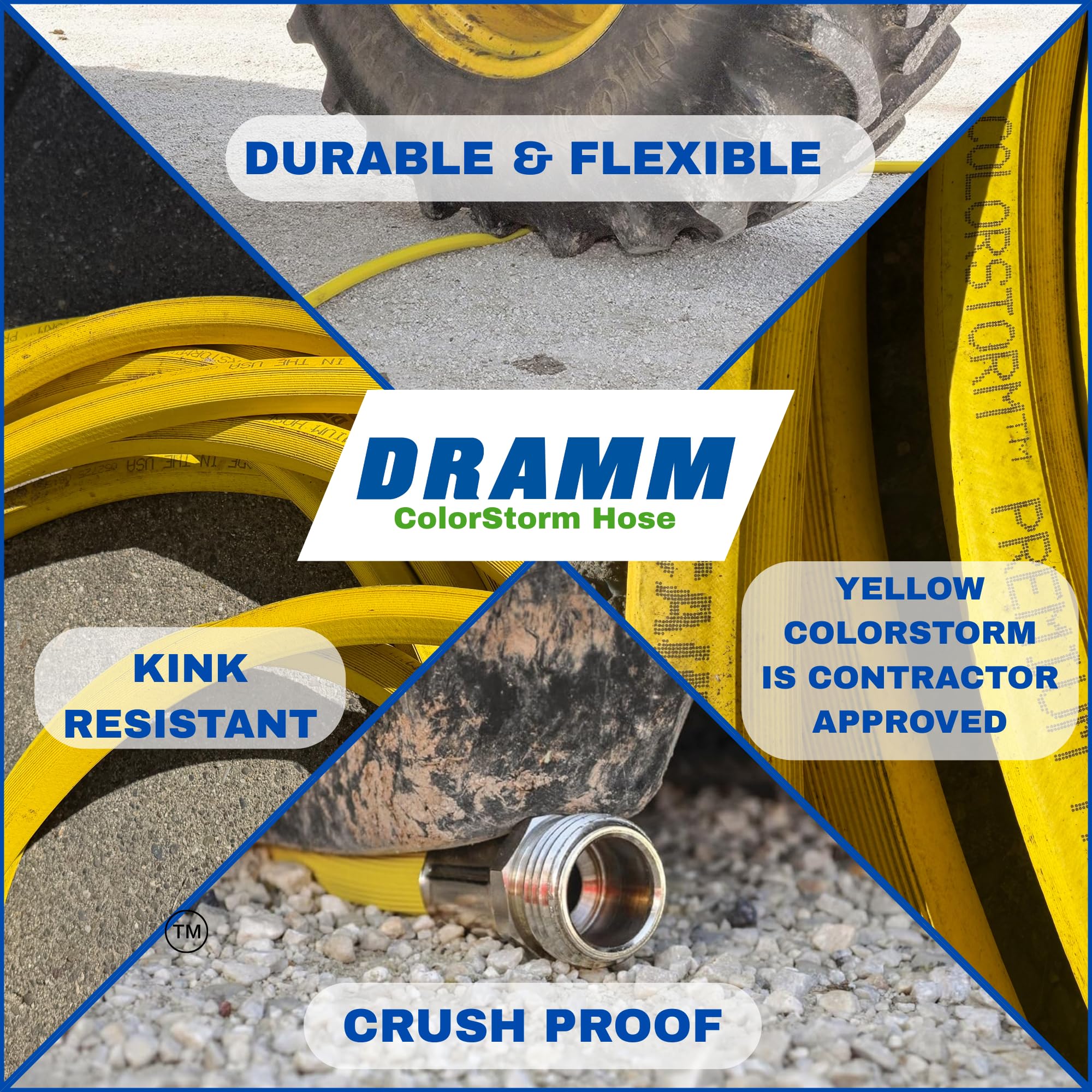 Dramm 17003 ColorStorm Premium 152 cm gumowy wąż ogrodowy, żółty