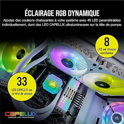 Miniatura 4 de Corsair iCUE H115i Elite CAPELLIX XT Enfriador líquido de CPU - Dos ventiladores AF140 RGB Elite - Radiador de 11.024 in - Intel LGA 1700, 1200,
