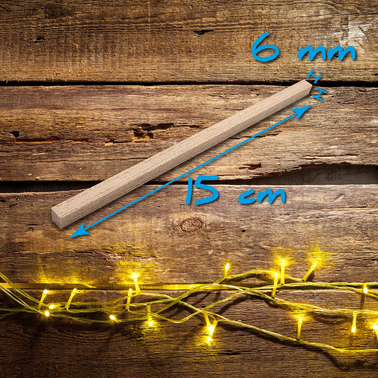 13 Bastoncini Legno Pino 15x0,6cm - Grezzi Per Decorazioni Fai Da Te, Artigianato, Puzzle - Foto 12