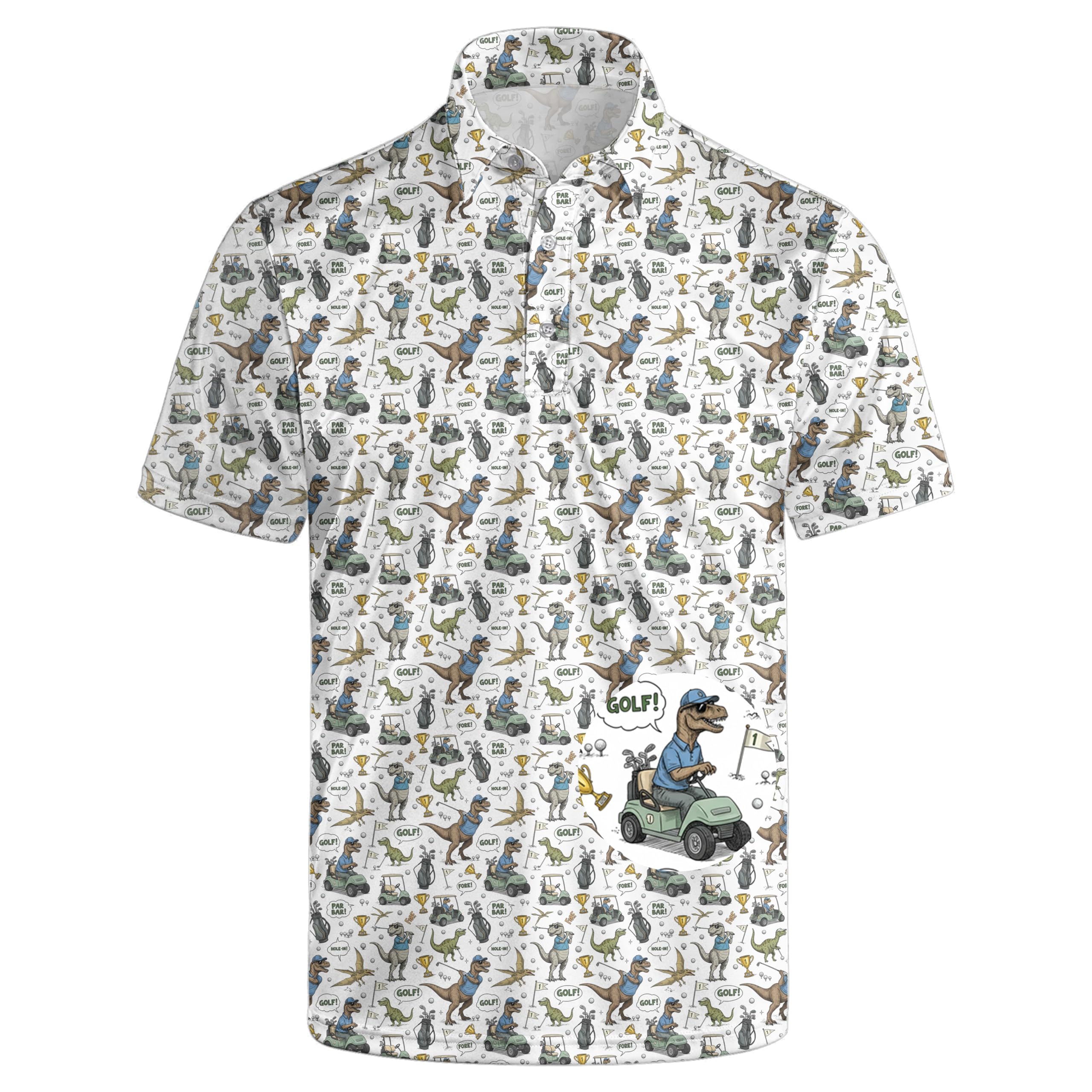 Men's Funny Golf Shirt Short Sleeve, Casual Polo Shirts for Men