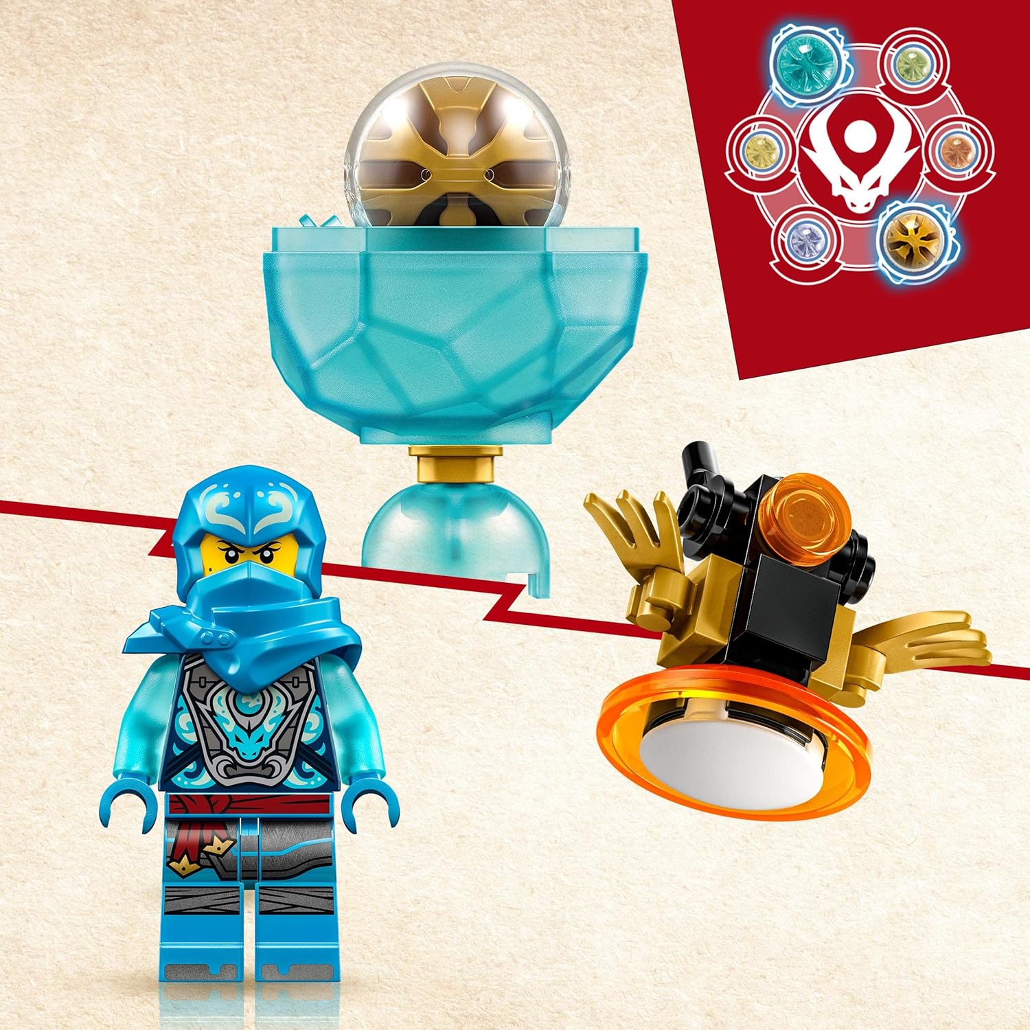 Lego 71778 Ninjago Spinjitzu Drift The Power of The Dragon by NYA, Collectible Ninja Spinner Toys for Boys and Girls Ages 6+ to Perform Tricks, with NYA Minifigure, Small Gift